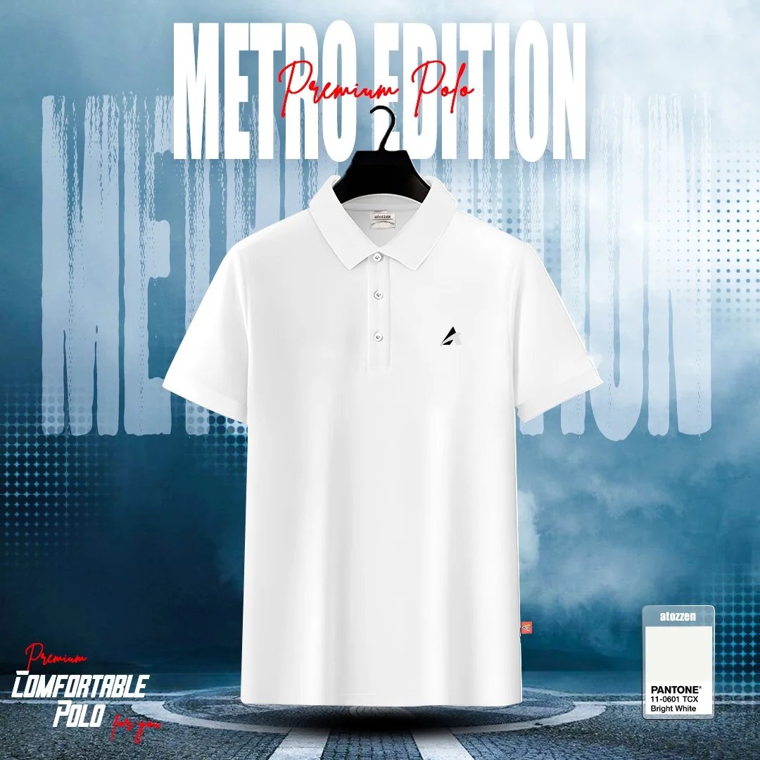 100% Cotton Men's Premium Polo Shirt ( White )