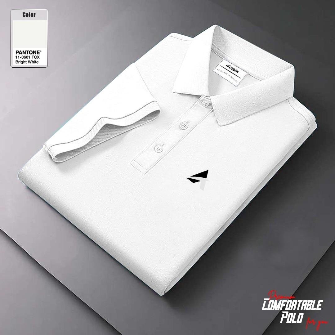 100% Cotton Men's Premium Polo Shirt ( White )